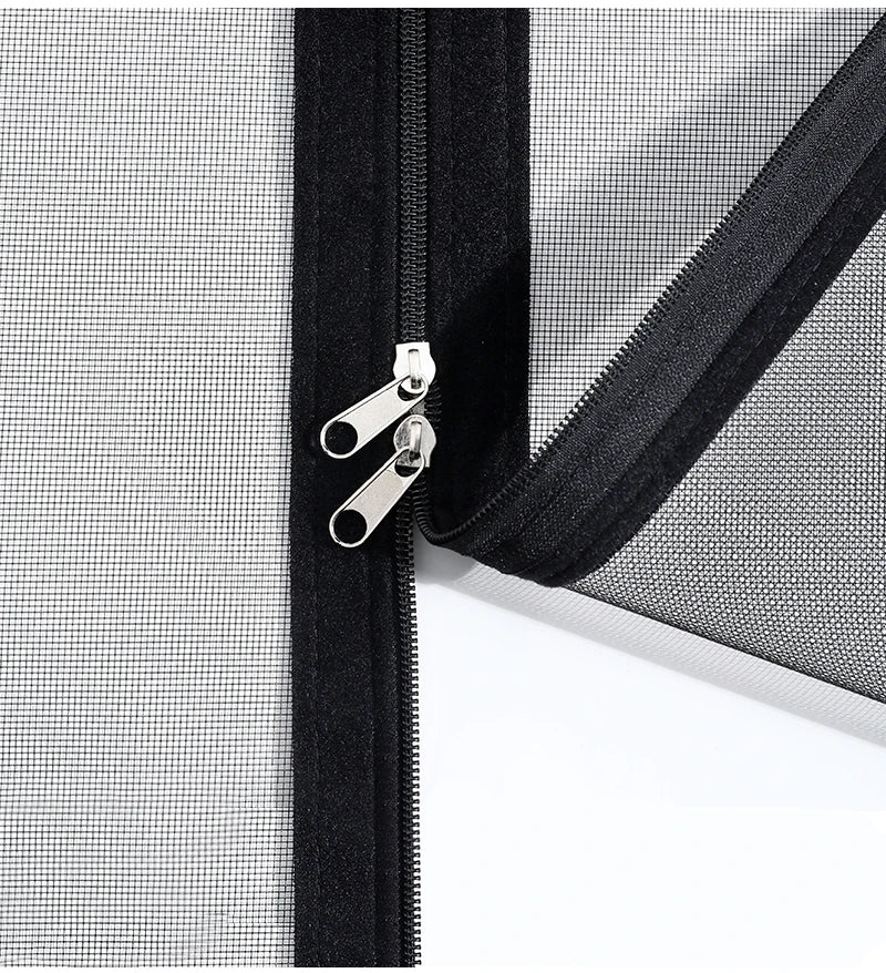 Black, Customized size，Window mesh with zipper Self-adhesive zipper,mosquito nets for windows anti mosquito window door curtain