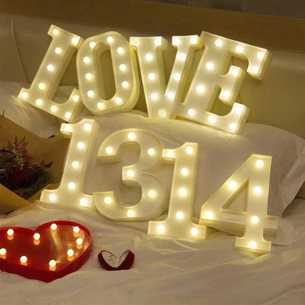 16cm LED Letter Light, Luminous Letter And Number Night Light, Suitable For Home, Bar, Wedding, Birthday Party Decoration