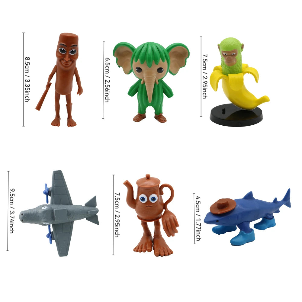 Brainrot Anime Action Figures Tung Tung Tung Sahur Ornaments Figure Funny Meme PVC Toy Model Home Decor Kids Gift