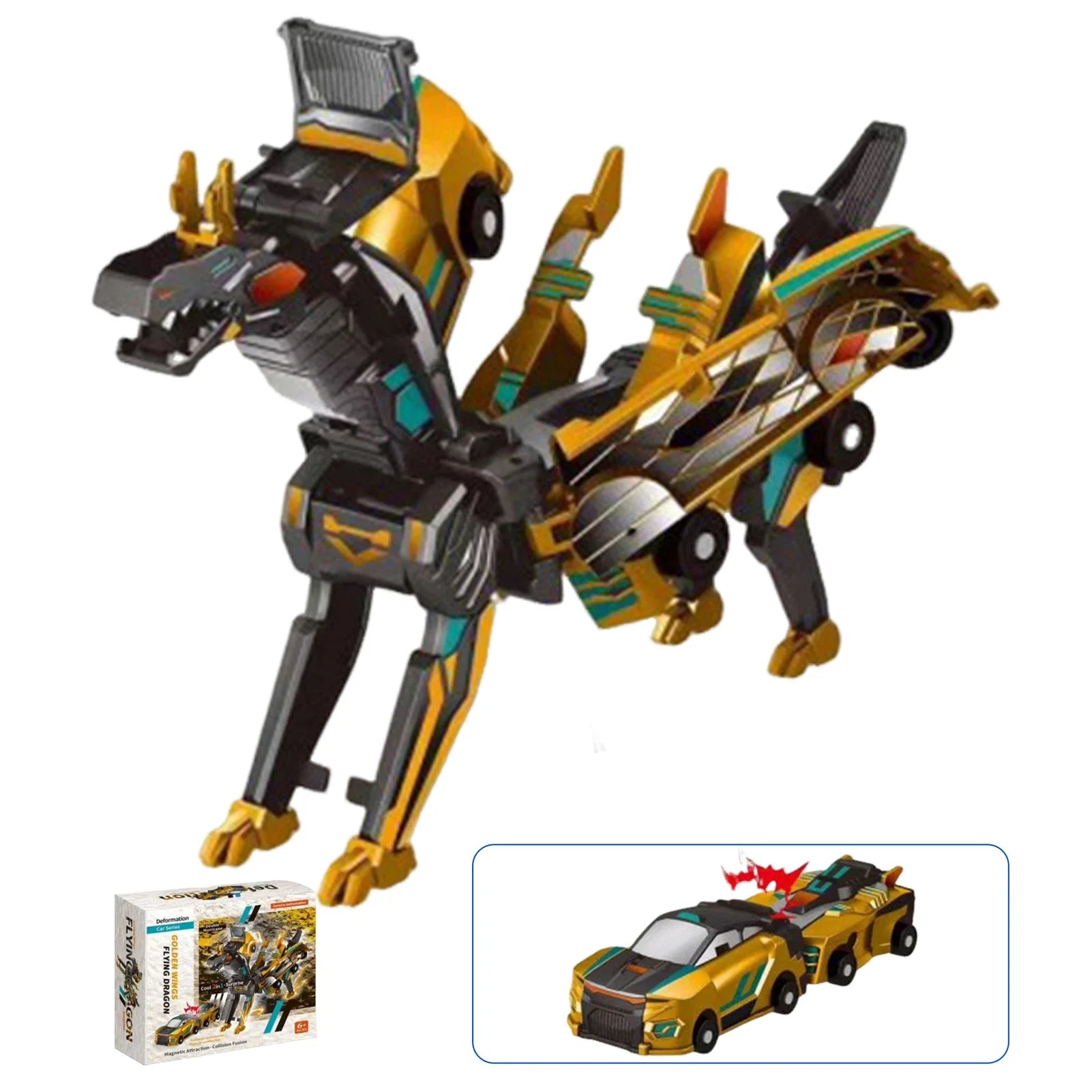 Unicorn Transformer : Magic Transformation Super Combination Car Toy 2 In 1 Kids Magnetic Collision Transforming Car Diy Toy