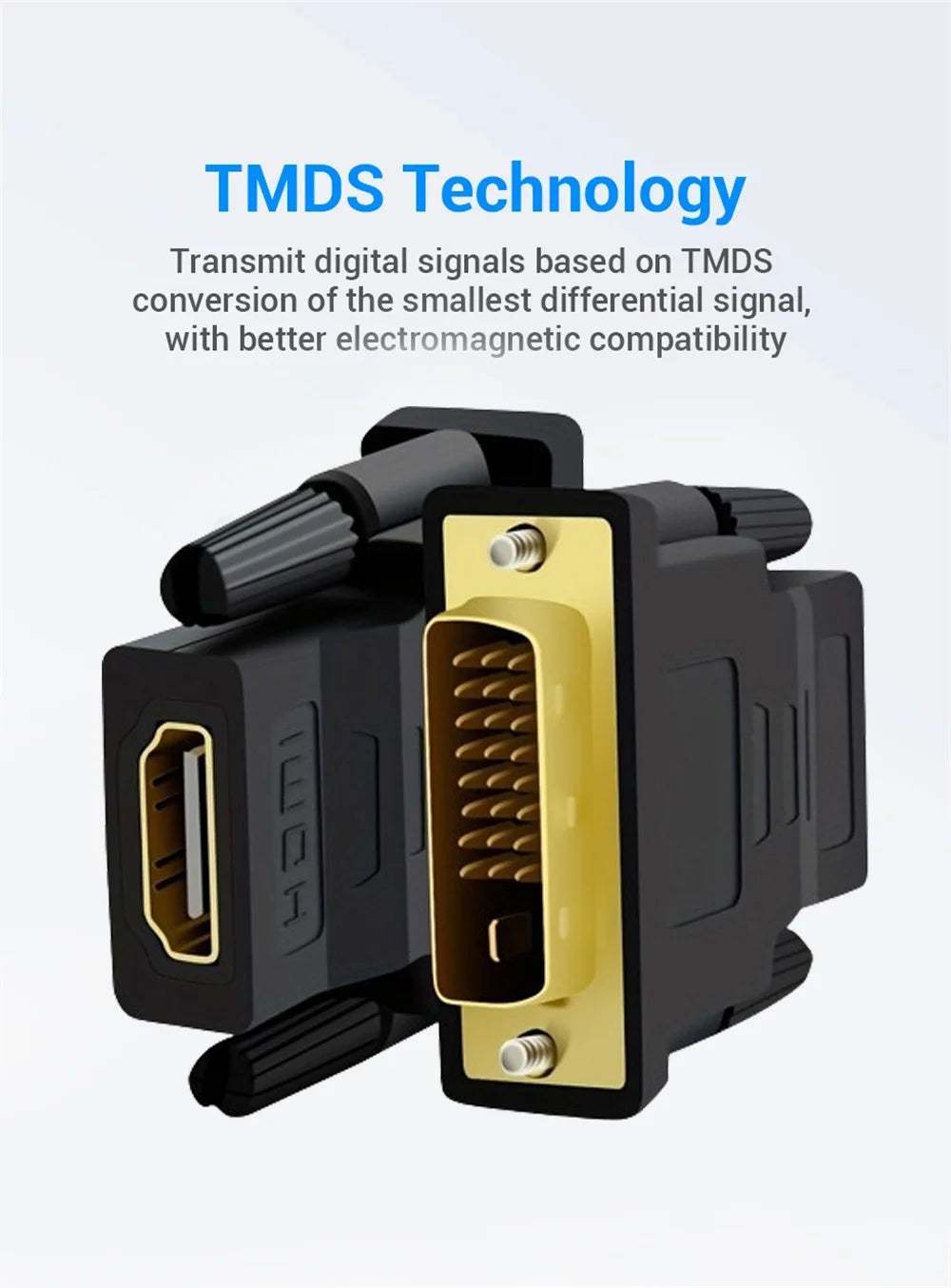 DVI to HDMI Adapter DVI 24+1 to HDMI-Compatible Plated Plug DVI Male to HDMI-compatible Video Converter for PC HDTV Projector