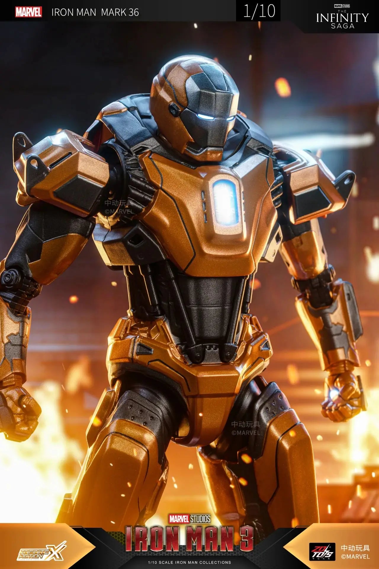 1:10 ZD Toys Iron Man MK25 Striker MK26 Gamma MK36 Peacemaker MK40 MK2 War Machine MK15 Sneaky Action Figure Collections Gift