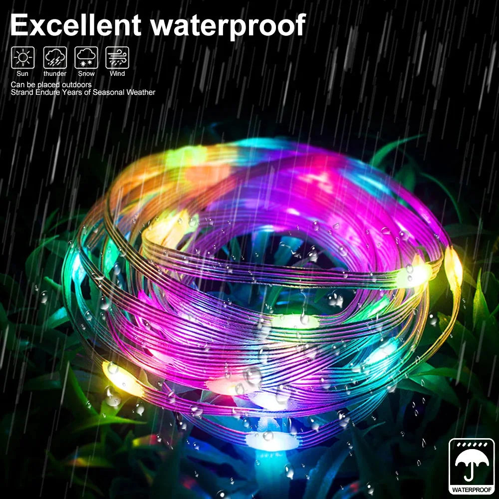 String LED Bluetooth Fairy Lights Dreamcolor RGBIC DIY Party Christmas Tree Lights Wedding Decor Garland USB Lamp 15M/10M/5M/2M