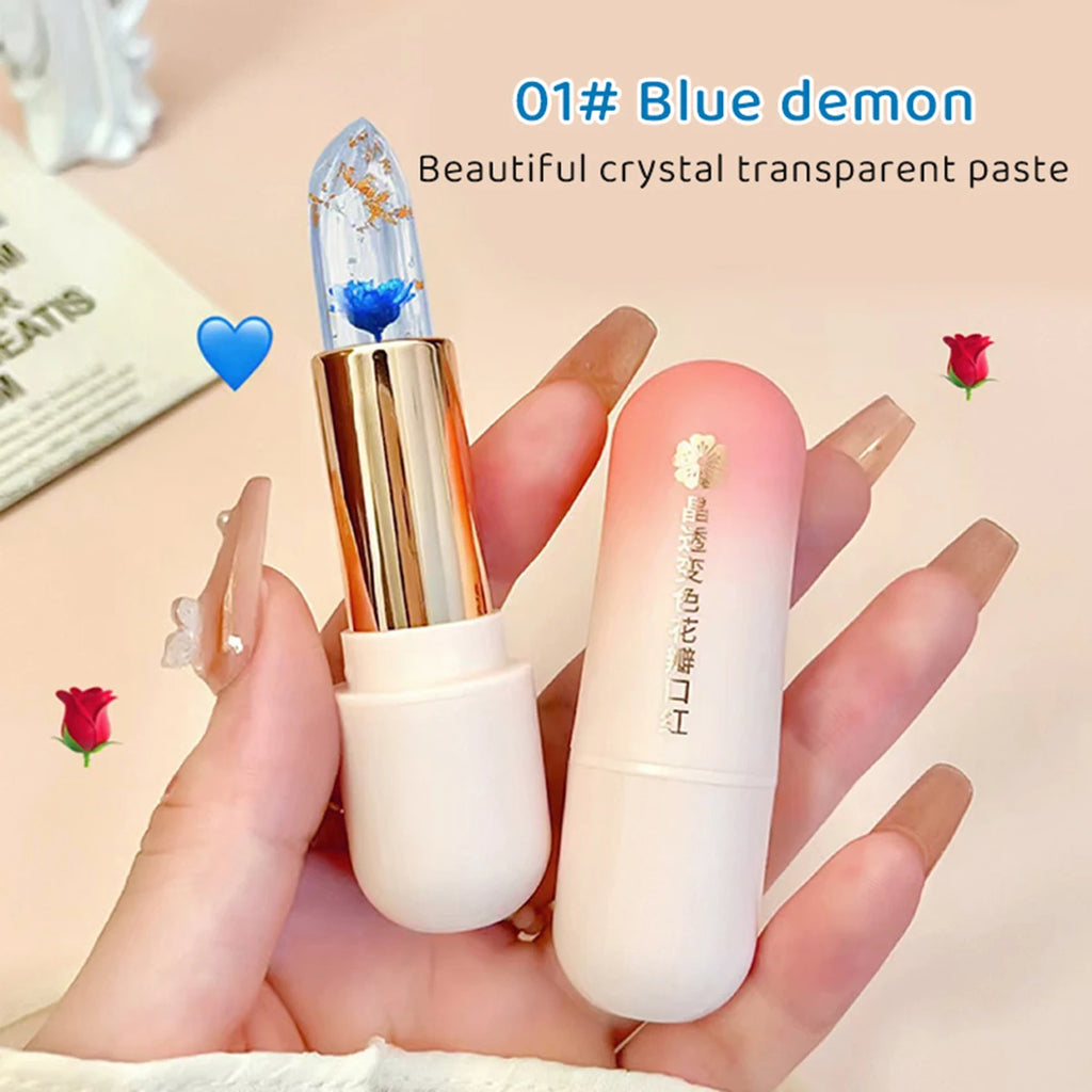Crystal clear color-changing petal jelly lipstick lazy lipstick warm-changing lipstick moisturizing warm-changing lipstick