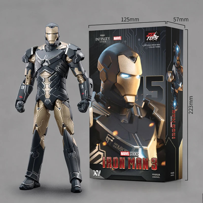 1:10 ZD Toys Iron Man MK25 Striker MK26 Gamma MK36 Peacemaker MK40 MK2 War Machine MK15 Sneaky Action Figure Collections Gift