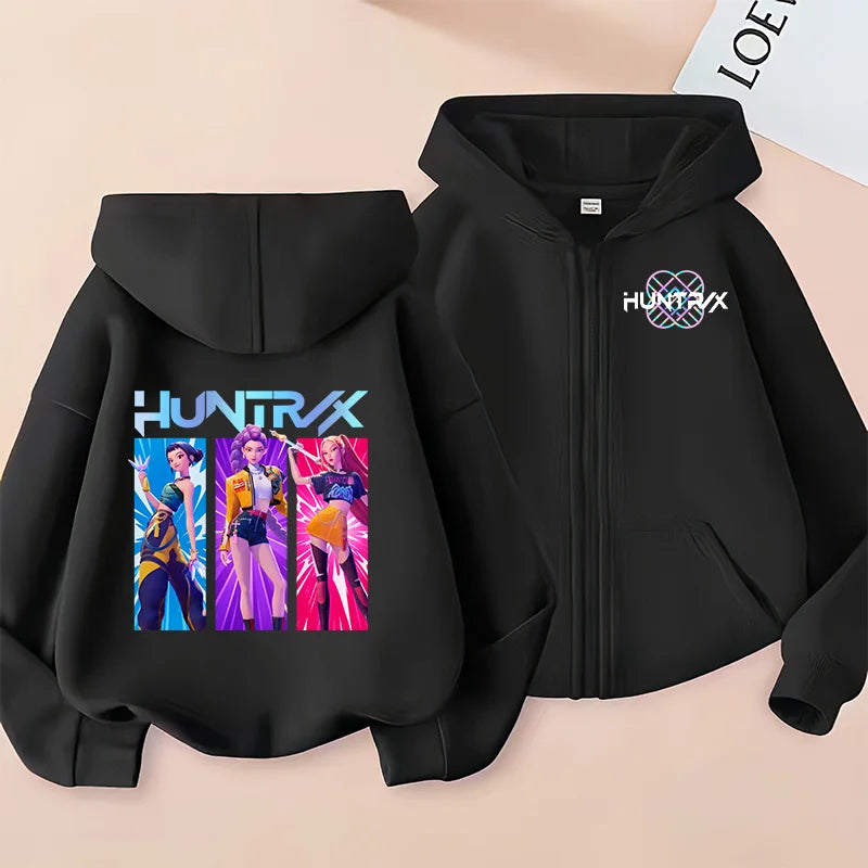 Huntrix Clothing kpop Demon Hunters Hoodie k pop T Shirt Sweatshirt HUNTRX Long Sleeve Jumper Rumi Zoey hoody k-pop Tops Coat