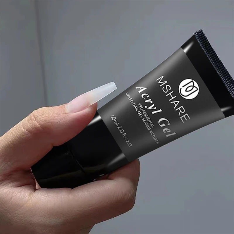 MSHARE Poly Nails Acryl Gel 60ml Builder UV Led Acrylgel Nails Extensions Acrylic Pink White Clear Acrylatic Hema Tpo Free Gel