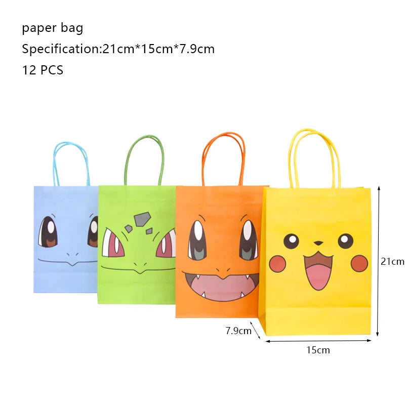 Pokemon Birthday Party Decoration New Pikachu Latex Foil Balloon Kids Disposable Tableware Event Supplies Backdrop Child Gift