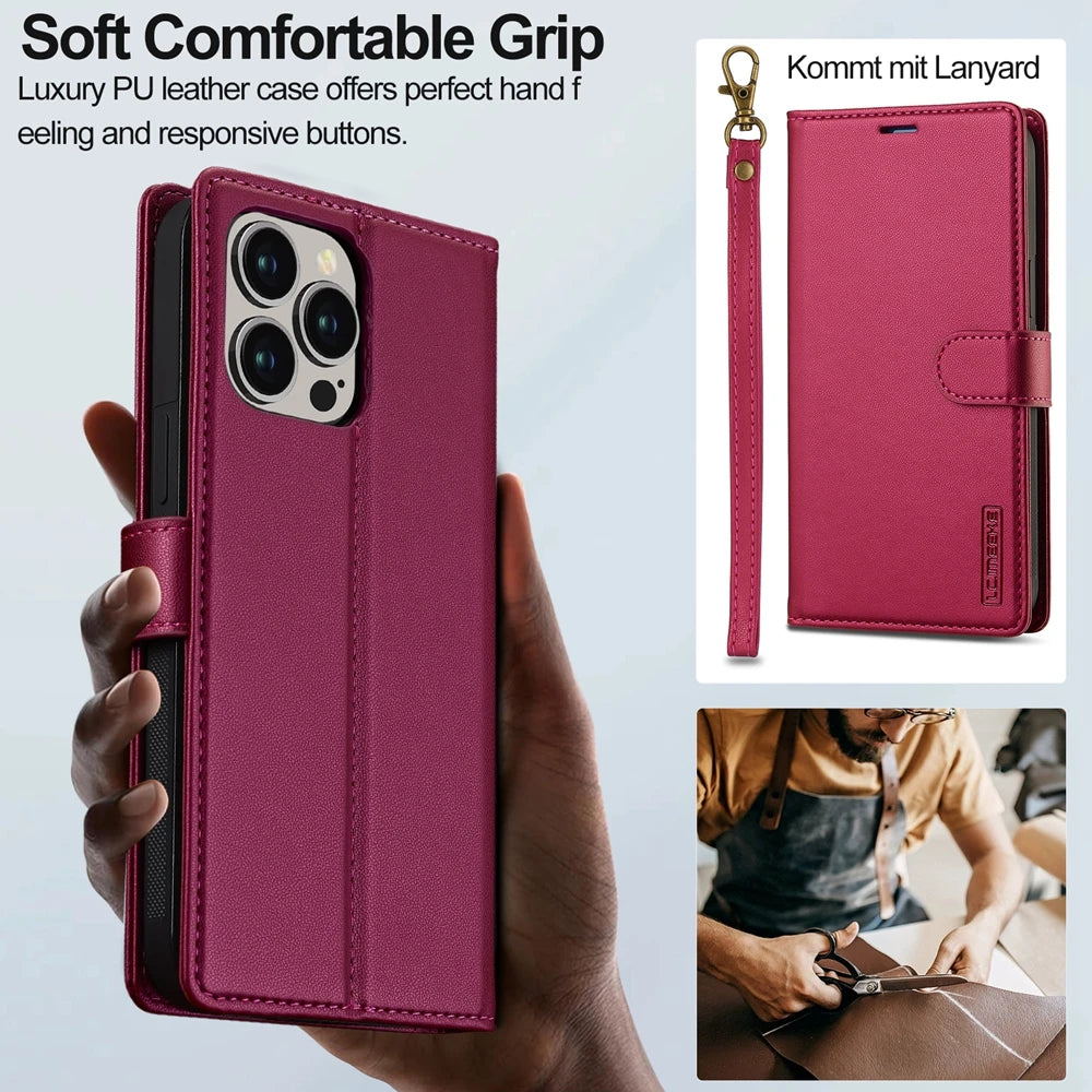 2in1 Removable Flip Leather Wallet Case Magnetic Phone Cover For iPhone 17 Air 15 Pro Max 14 Plus 16 13 12 11 SE 2022 Cards Solt