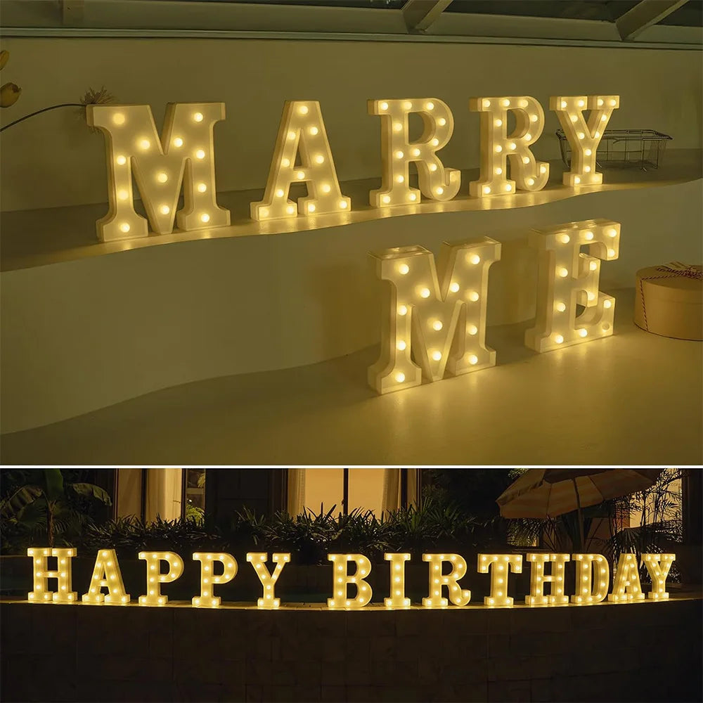 16cm LED Letter Light, Luminous Letter And Number Night Light, Suitable For Home, Bar, Wedding, Birthday Party Decoration