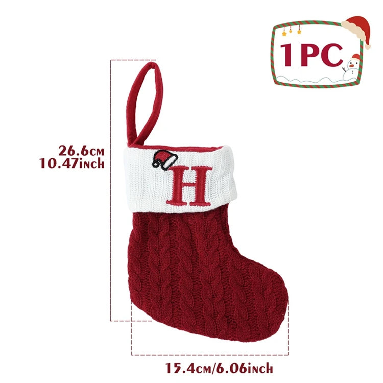 Christmas Alphabet Knitting Socks Christmas Tree Ornaments Christmas Decorations For Home 2025 Noel New Year 2026 Xmas Gift