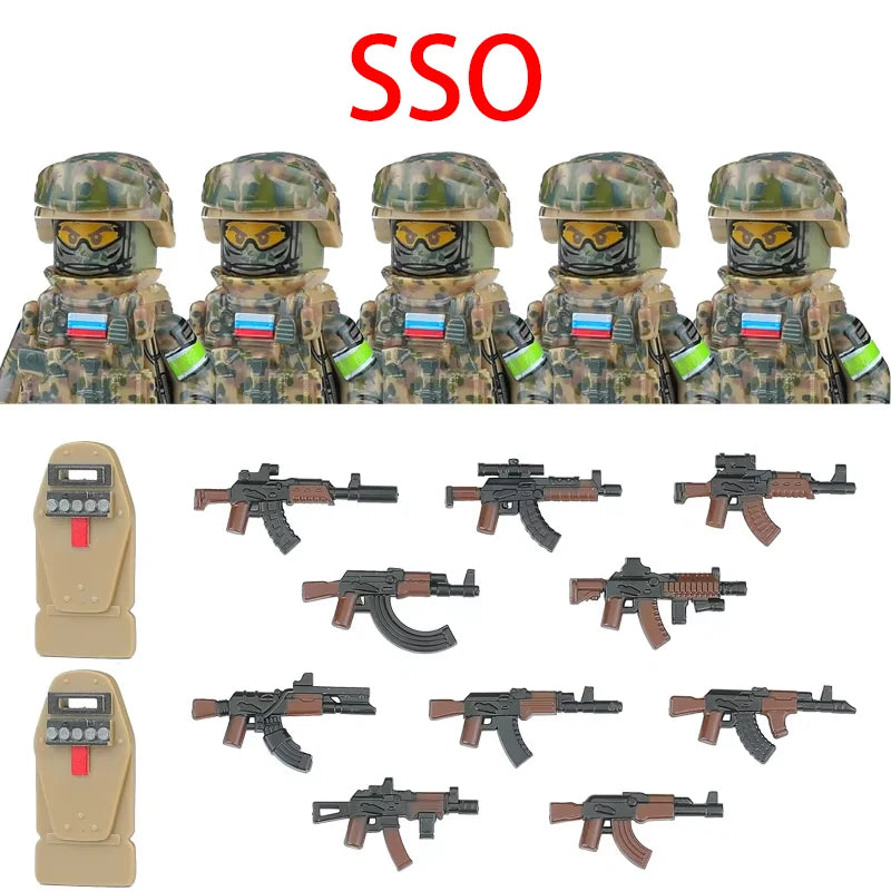Military Army Figures Building Blocks SWAT Ghost Commando Special Forces Soldier Weapons Gun Hat Shield Belt AK Mini Bricks Toy