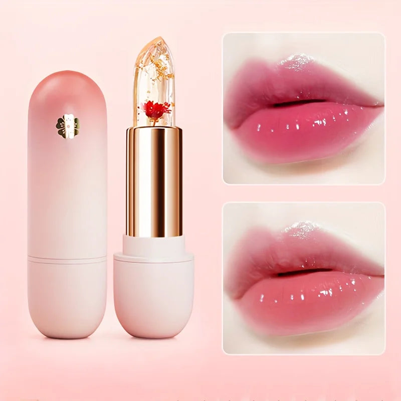 Crystal clear color-changing petal jelly lipstick lazy lipstick warm-changing lipstick moisturizing warm-changing lipstick