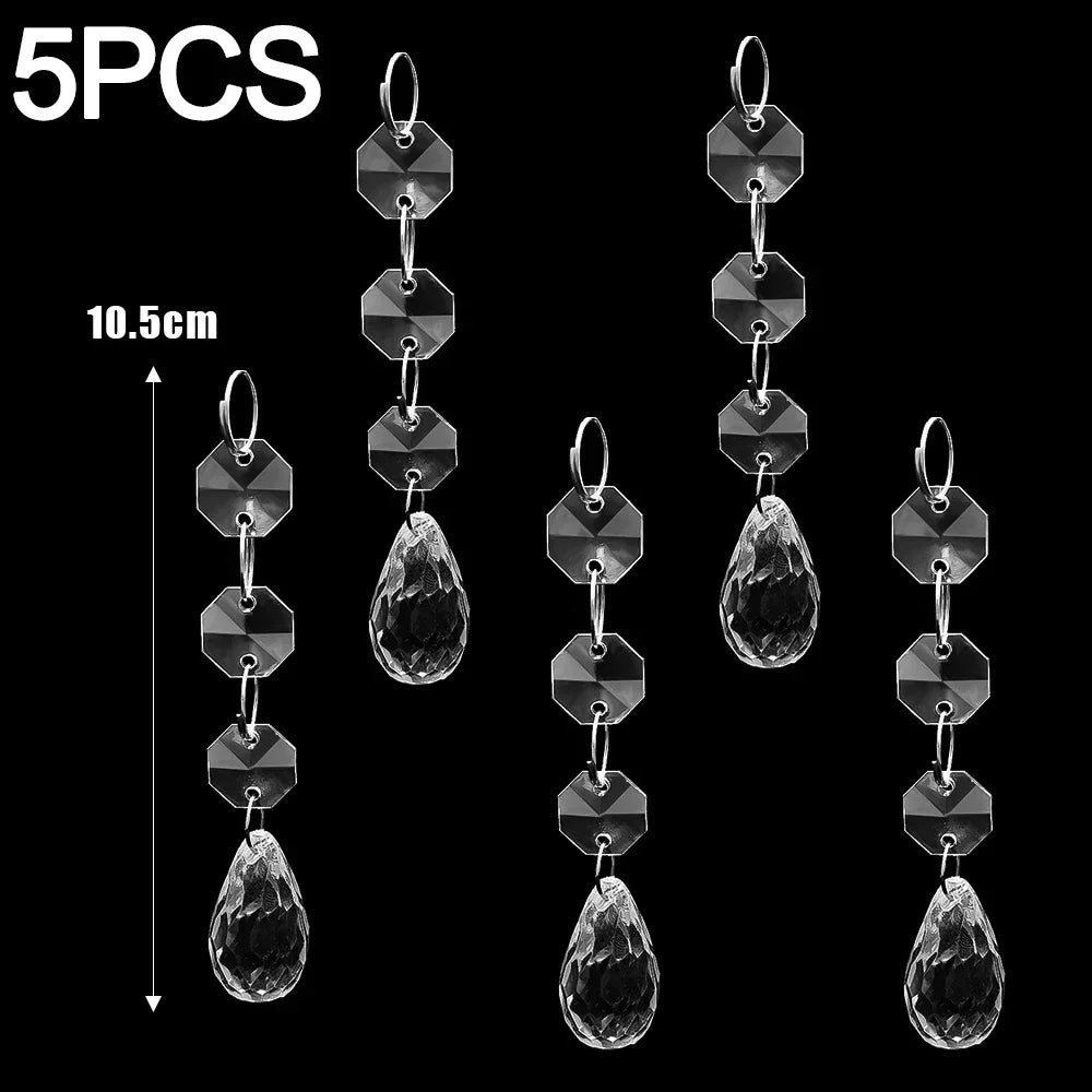 24/5PCS Crystal Clear Snowflake Icicle Pendants Acrylic Christmas Tree Ornament Christmas Holiday Home Party Hanging Decorations