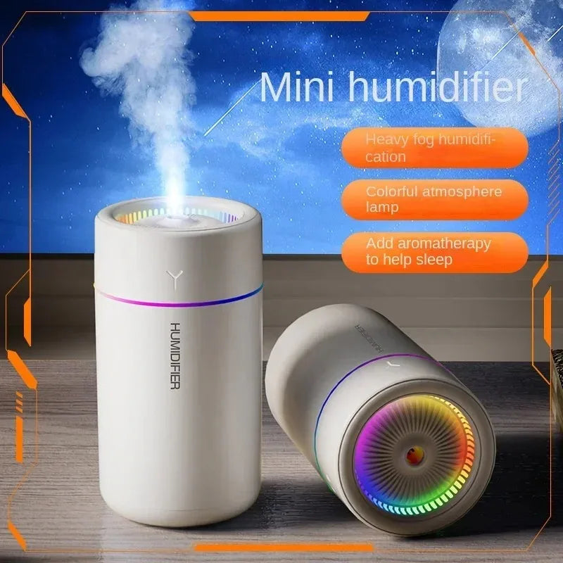 Car Air Humidifier 280ML Large Fog Volume Colorful Light Silent Aroma Diffuser Essential Oils Aromatherapy for Home Bedroom