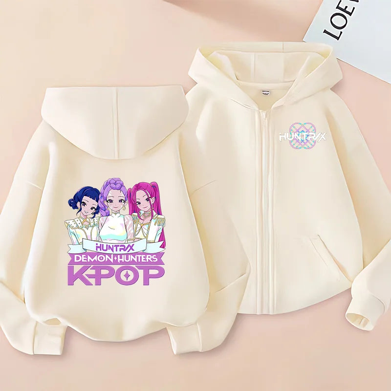 Huntrix Clothing kpop Demon Hunters Hoodie k pop T Shirt Sweatshirt HUNTRX Long Sleeve Jumper Rumi Zoey hoody k-pop Tops Coat