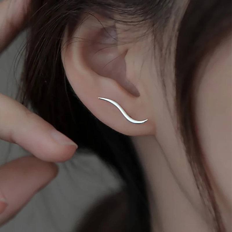 Foxanry Minimalist Lines Geometric Earrings For Women Girls New Fashion Creative Elegant Prevent Allergy Ear Needle Jewelry Gift