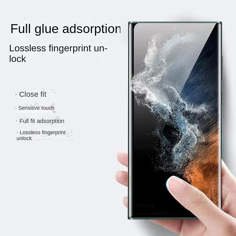 Fingerprint Unlock Full Glue 0.2mm Tempered Glass For Samsung Galaxy S25 S24 S23 S22 S21 S20 Plus Note 20 Ultra Screen Protector