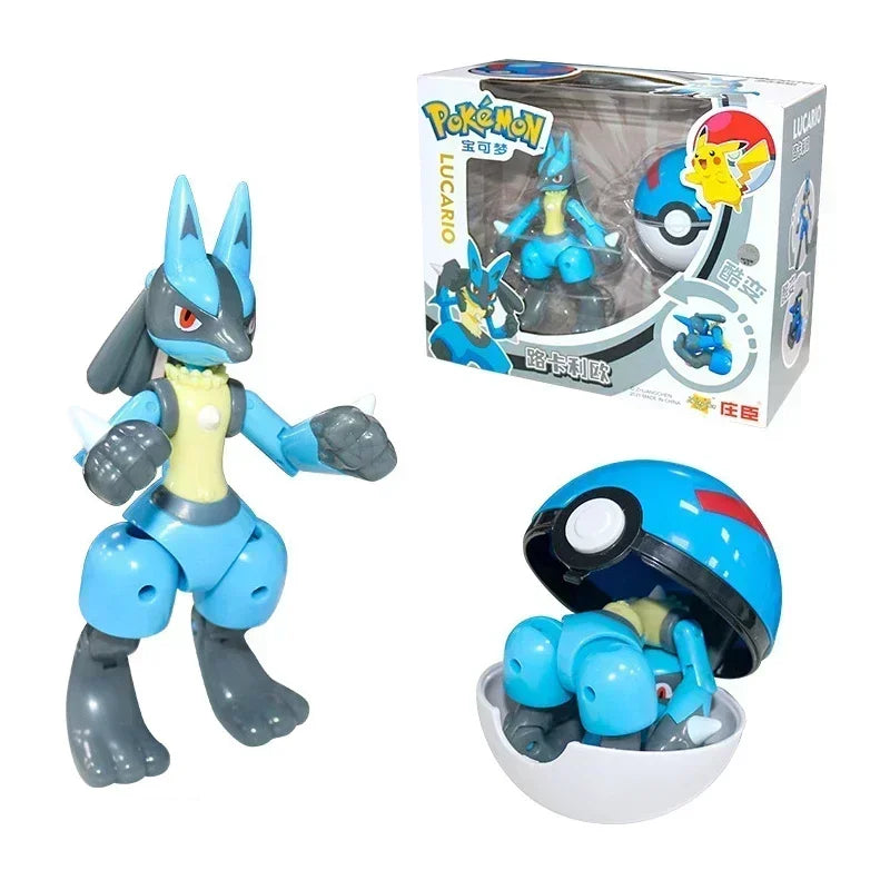 Pokemon Ball Deform Mewtwo Figure Pokeball Action Figurine Pikachu Charizard Gengar Blastoise Greninja Eevee Poke Child Toy Set