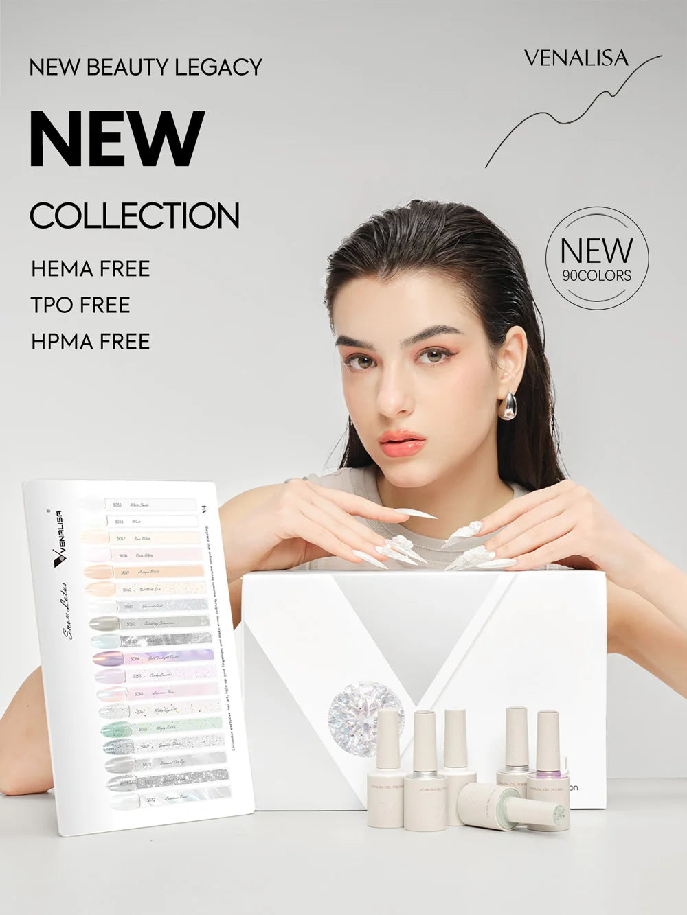 VENALISA Nail Gel Polish Semi Permanent Gellack Nail Art Salon 120 Color Glitter 7.5ml Soak off Organic UV LED Nail Gel Varnish