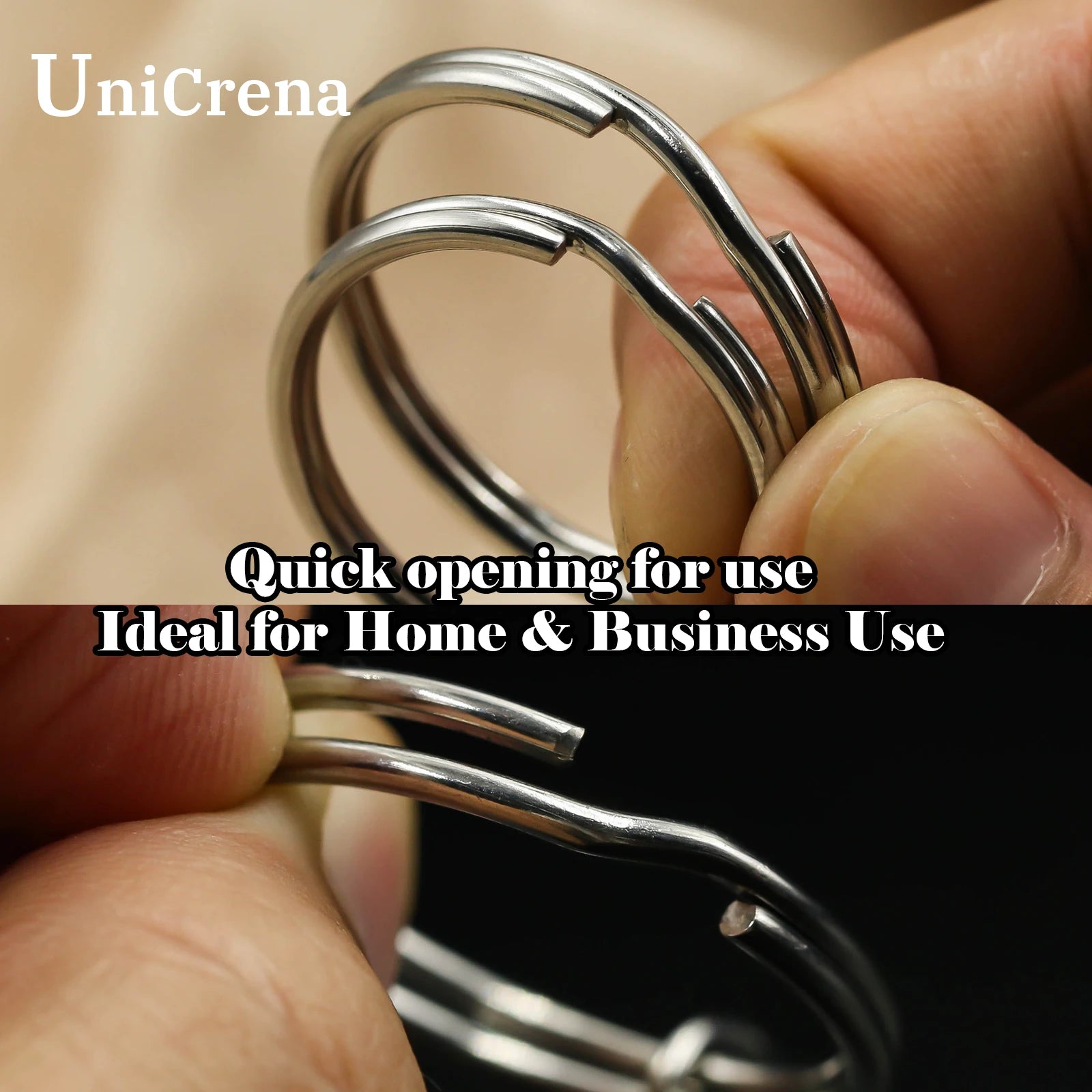 UniCrena Split Ring Stainless Steel Key Ring with Chain and Jump Rings Keychain for DIY Crafts, Jewelry Making, Dog Tags Bulk