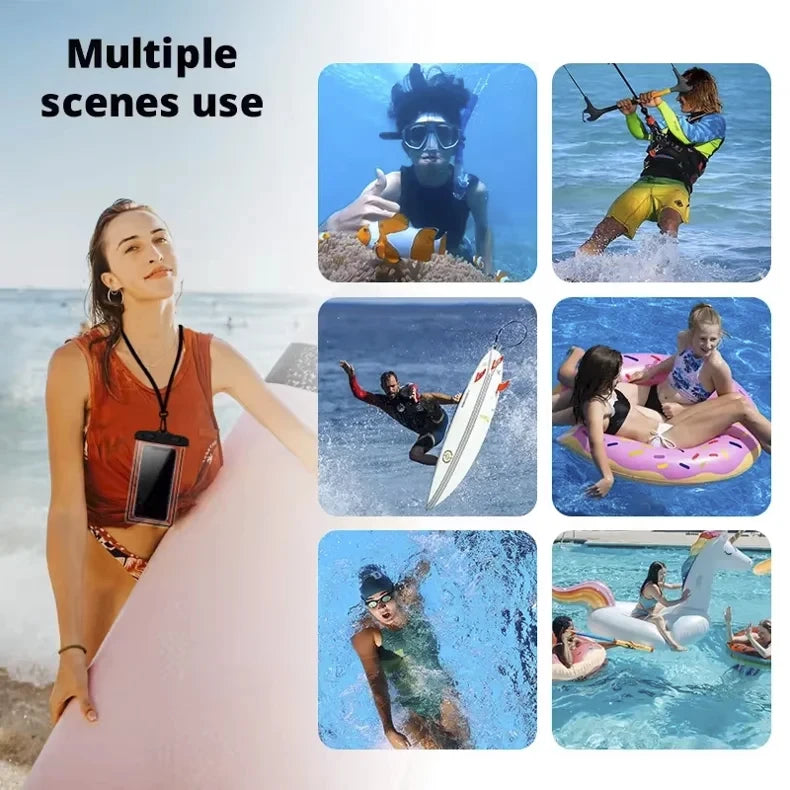 IPX8 Waterproof Floating Airbag Swim Diving Bag Phone Case For iPhone 11 12 13 14 Pro Max Samsung S23 S22 Xiaomi 13 Huawei Cover