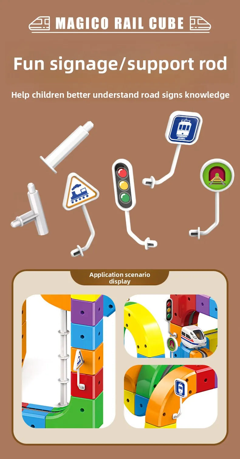 Children Magic Track Train Electric Assembled Building Blocks Magnetic Rail Car Maze Educational Toys for Kids Christmas Gifts