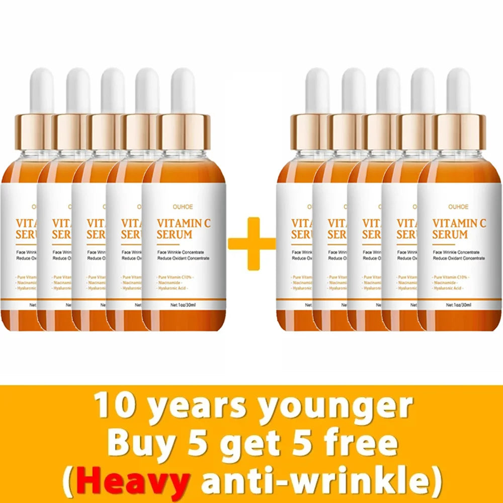 Vitamin C Wrinkle Remover Face Serum Lifting Firming Fade Fine Lines Anti-aging Essence Whitening Brighten Nourish Skin Care