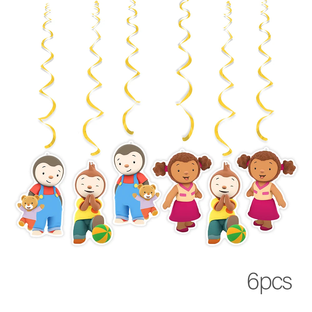 T'choupi Birthday Party Decoration Cartoon Baby Shower Party Supplies Tableware Sets Happy Birthday Cake Topper Birthday Hat