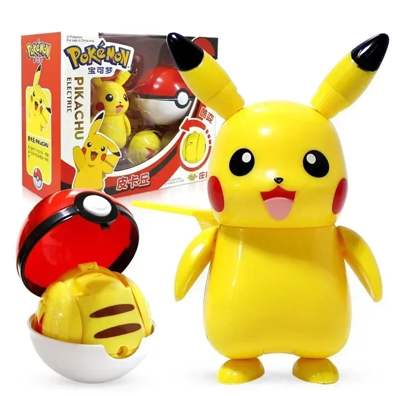 Pokemon Ball Deform Mewtwo Figure Pokeball Action Figurine Pikachu Charizard Gengar Blastoise Greninja Eevee Poke Child Toy Set