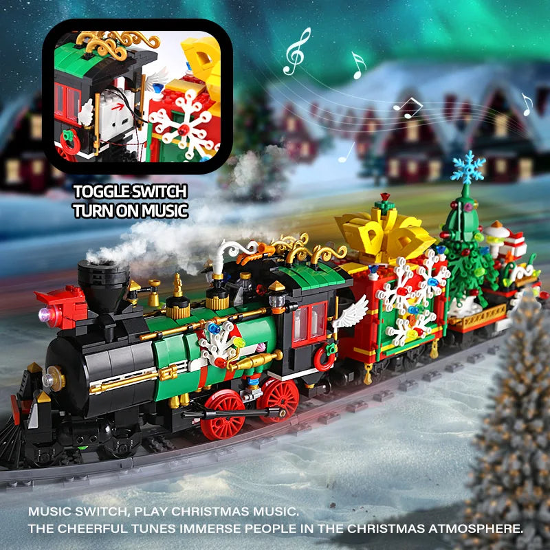 Mould King 12012 Christmas Building Block The Motorized Winter Holiday Train Model Assembly Decoration Kids Christmas Train Gift
