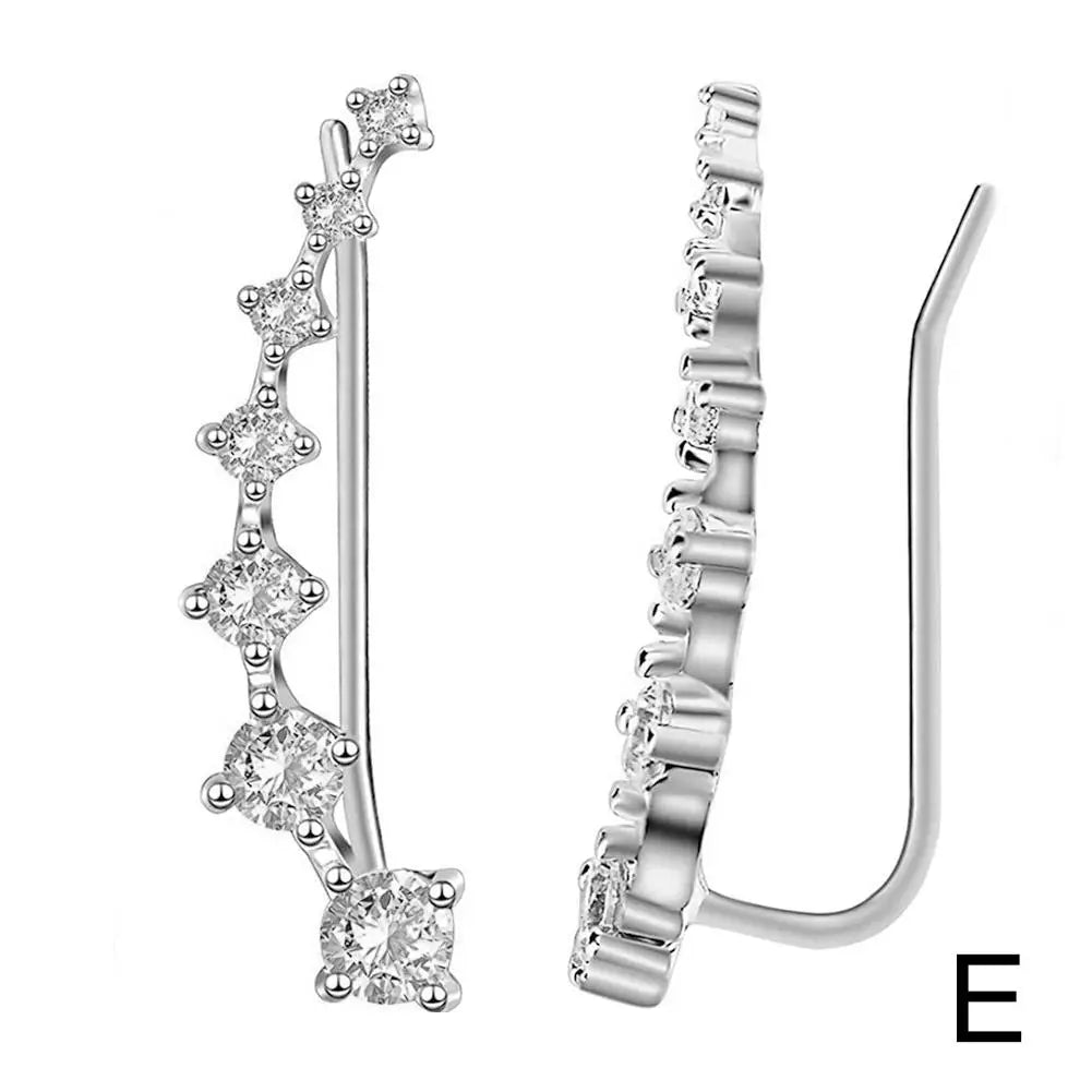 1pcs Stars Moon Ear Studs Diamond Setting Ear Crochet Perforation Earrings Punk Ear Hook Goth Sword Earrings Jewelry Accessorie