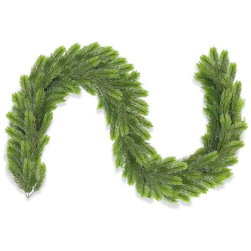 6.2FTArtificial Norfolk Pine Garlands Real Touch Christmas Cypress Greenery Vine for Table Mantle Xmas Home Decoration