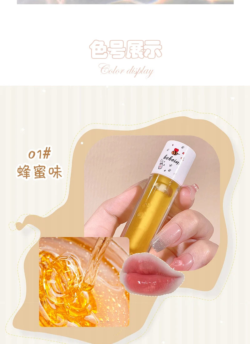 Bee Lip Oil Water-shine Glass Transparent Lip Honey Dry Repair Lip Care toot Lip Moisturizing Lip Oil