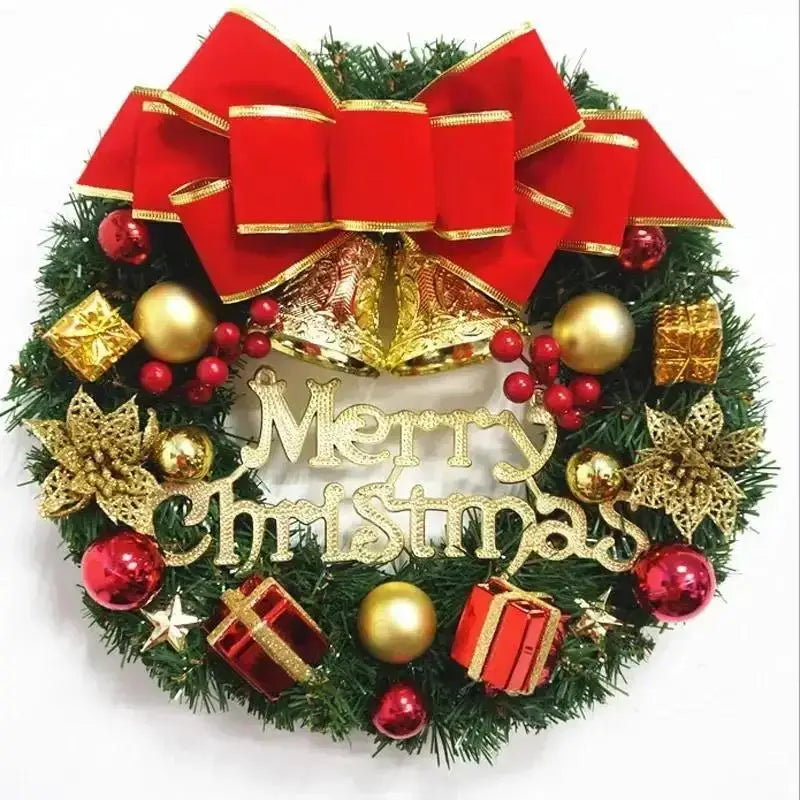 Christmas Decorations 45cm Christmas Wreath Artificial Wreath Door Hanging Window Props Background Christmas Tree Accessories