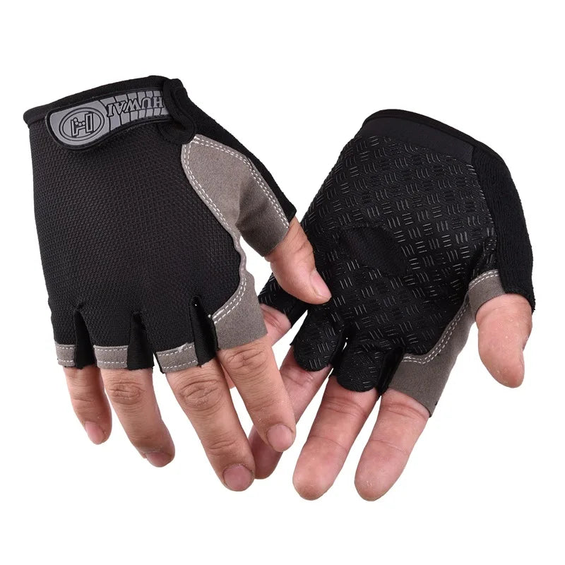 Unisex Half Finger Gloves Cycling Breathable Anti-slip MTB Outdoor Road Bike Gel Biking Gloves Summer Gym Sport Training Gloves