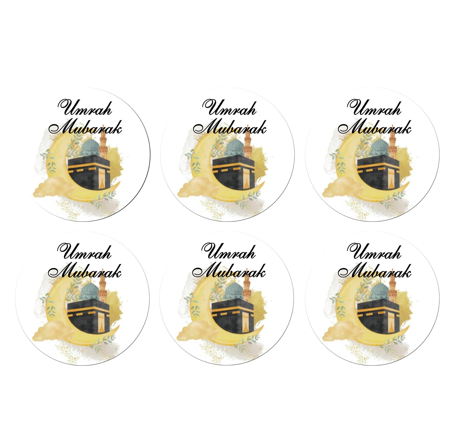 umrah mubarak decorative stickers, Muslin Sheep Holidays Kaaba Bottle Wrapper, hajj mubarak gift decoration supplies