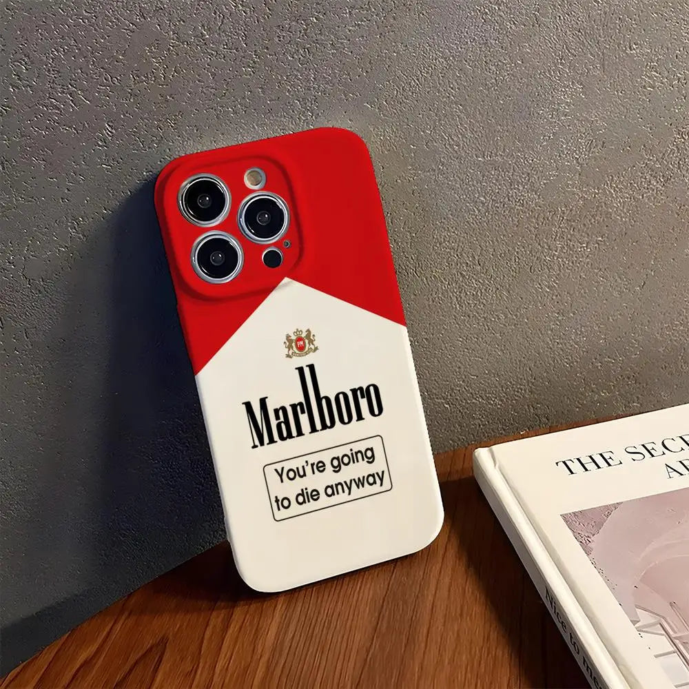 Cigarette-M-MarlboroeS Phone Case For IPhone 16Promax 16 15 14 13 12 11 Pro Max Plus Mini Film Soft Personalized Cover