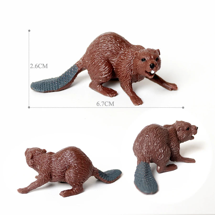 Realistic Woodland Creatures Figurines Toys Raccoon,Beavers ,Badger,Anteater,Platypus Easter Eggs Education Birthday Gift