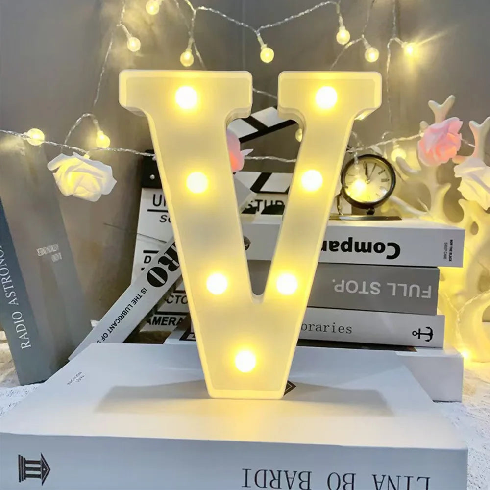 16cm LED Letter Light, Luminous Letter And Number Night Light, Suitable For Home, Bar, Wedding, Birthday Party Decoration
