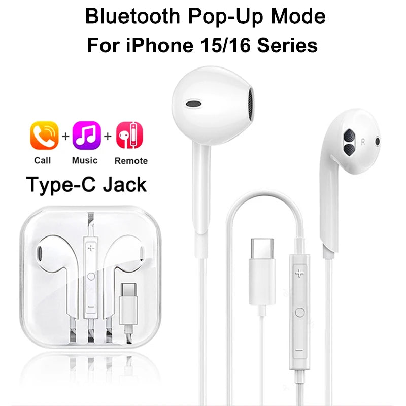 For Apple iPad Laptops Tablet Headphones For iPhone 16 15 14 13 12 11 Pro Max Earphones X XS 7 8 Plus 3.5mm Stereo Wired Earbuds