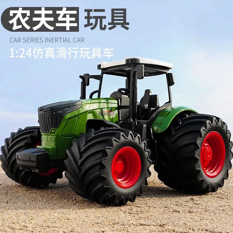 Tractor Toy Car Model Trailer and Accessories Simulation Children's Farmer Car