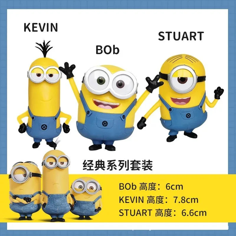 Authentic Full Series Toys Set Miniones Kevin Bob Gru 3d Eye Despicable Miniones With Action Figures Toys For Kids Gifts