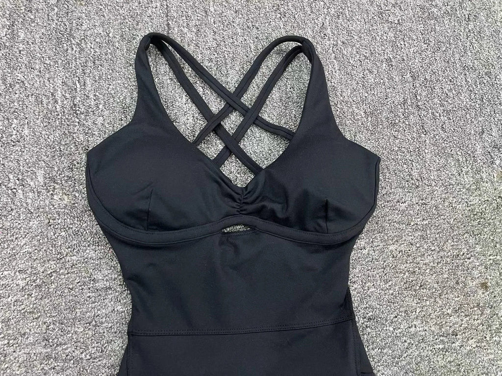 Sporty Jumpsuit Women Sportwear 2025 Workout Yoga Clothes Push Up Gym Set Women Sportswear Sport Outfit Fitness Overalls Black