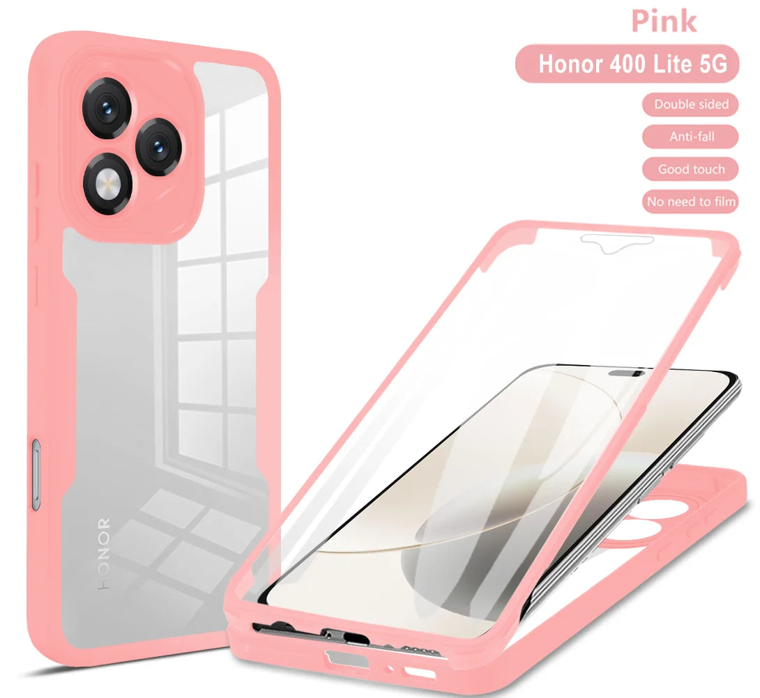 For Honor 400 Lite 5G Case 360 Full Protect Phone Cover For Honor400 Lite Honor400Lite Clear Screen With Silicone Bumper Funda