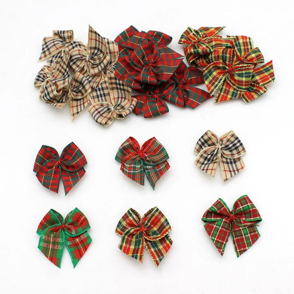 30Pcs Hand Satin Ribbon Bows Craft Supplie Wedding Party Decor Gift Packing Bowknots Sewing Headwear for Crafts DIY Christmas