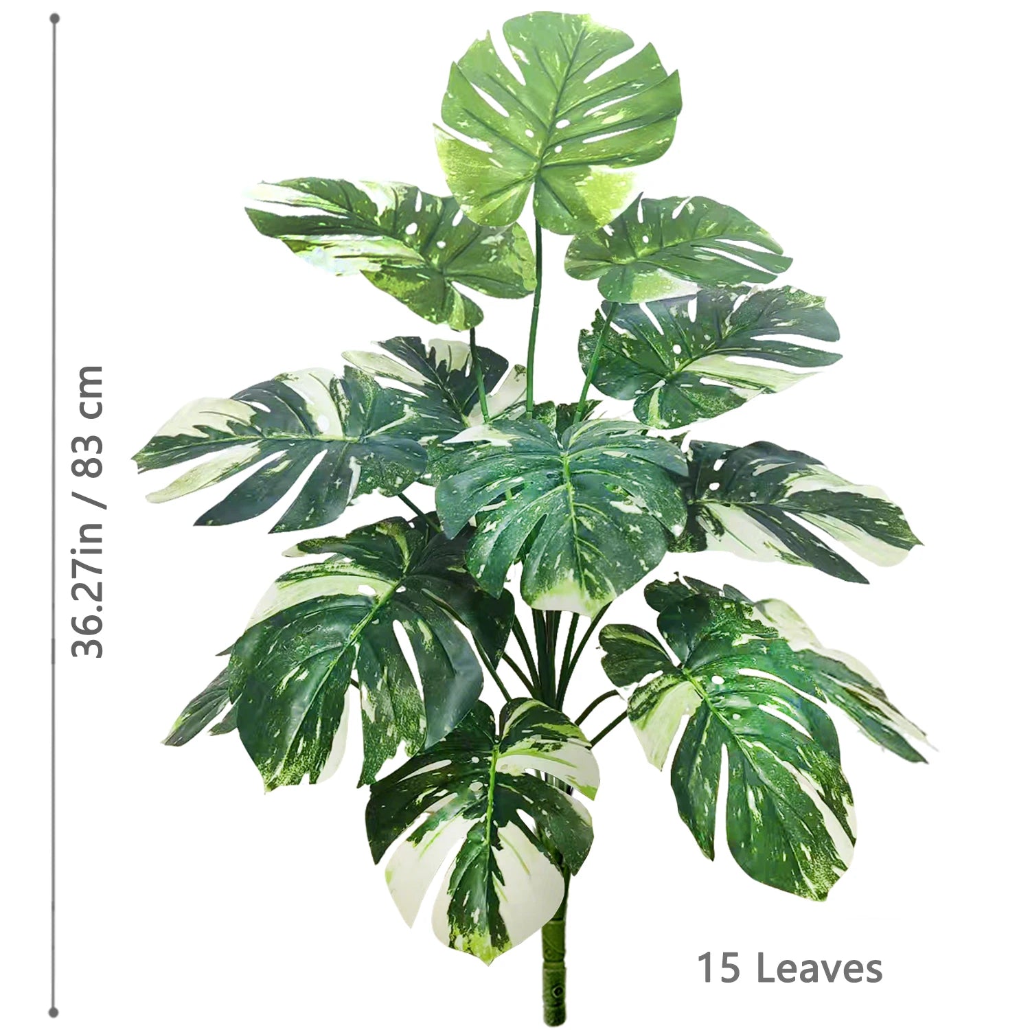 40-130cm（51.18in） Artificial Monstera Plant Fake Palm Tree Plastic Turtle Leaf Green Plant for Home Garden Room Office Decor