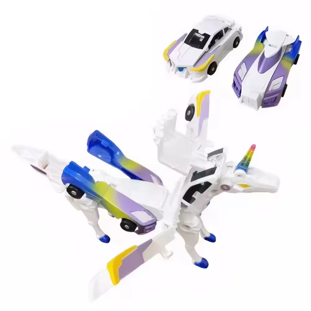 Unicorn Transformer : Magic Transformation Super Combination Car Toy 2 In 1 Kids Magnetic Collision Transforming Car Diy Toy