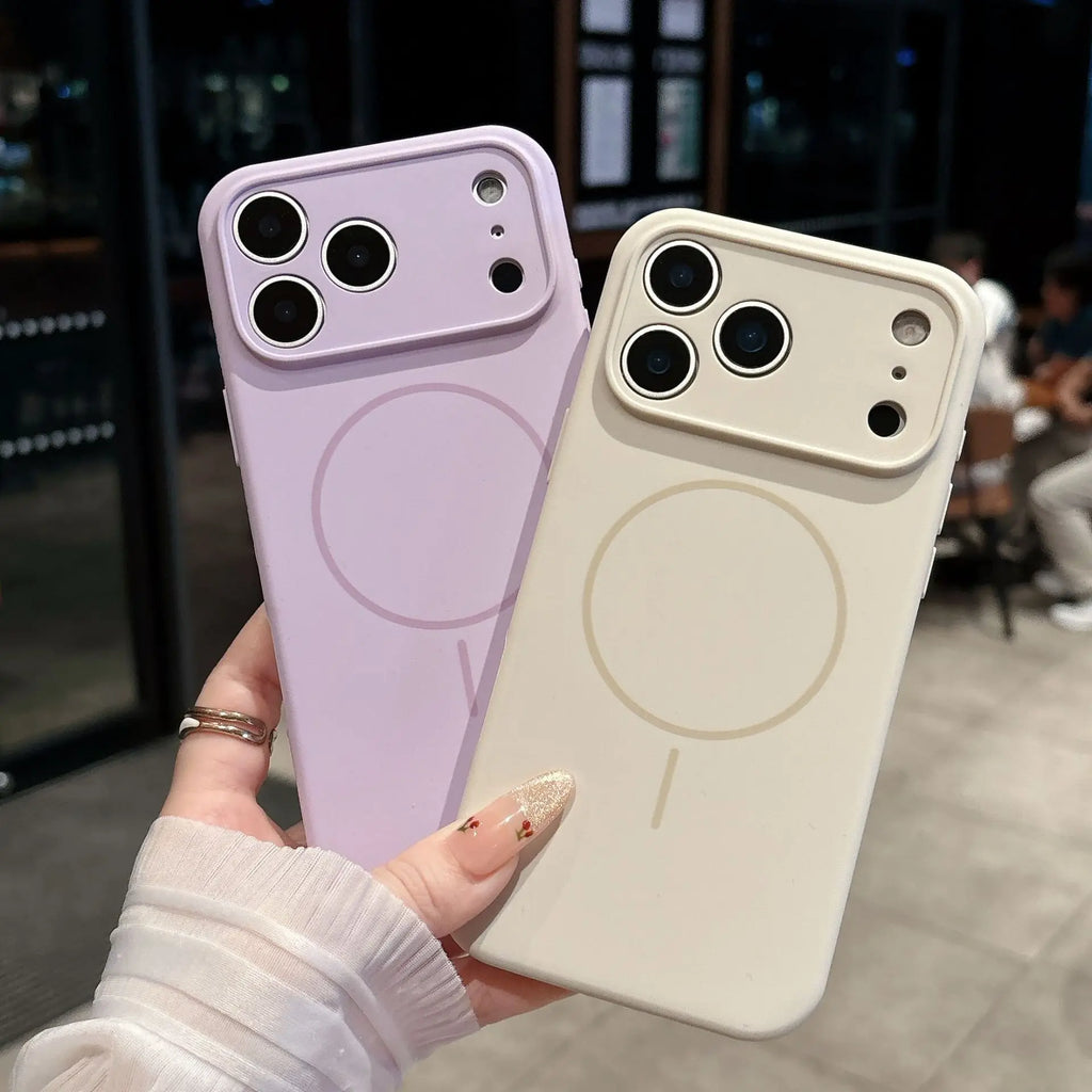 Liquid Silicone Phone Case For Magsafe For iPhone 17 16 15 14 13 Pro Max Air Plus Cases Magnetic Wireless Charging Soft Cover