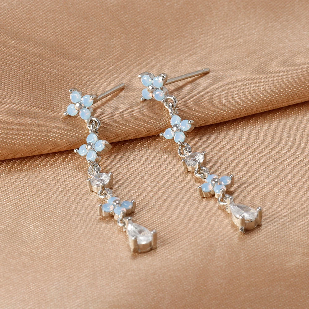 New Arrival Korean Trendy Stainless Steel Fresh Lovely Sweet Flower Stud Earrings For Women 2023 Fashion Jewelry